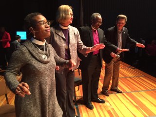 Canon Stephanie Spellers, Bishop Mary Gray-Reeves, Presiding Bishop Michael Curry, Joe Heston, Salinas, 7 Jan 2017