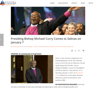 Presiding Bishop Michael Curry Comes to Salinas on January 7, 2017 realepiscopal.org