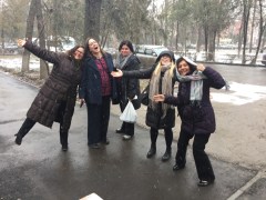 TechWomen Delegation Kyrgyzstan 2017 in the snow