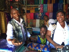 Fabric shopping, Sierra Leone, July 2017