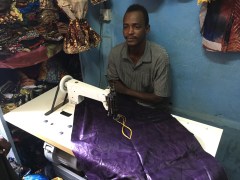 Embroiderer, Makeni, Sierra Leone, July 2017