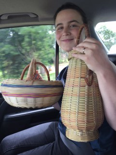Jessica and baskets in Sierra Leone, July 2017