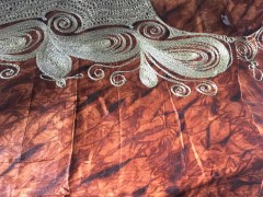 Kola nut fabric with embroidery, Sierra Leone, July 2017