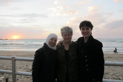 Adla Chatila, Katy Dickinson, Jessica Dickinson Goodman at Tyre, Lebanon 2013