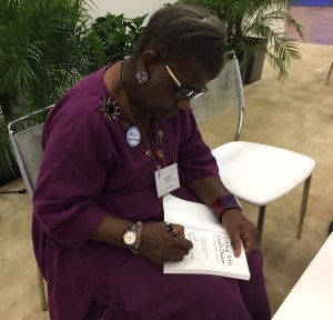 Professor Catherine Meeks signing book GC79, 5 July 2018, Austin TX