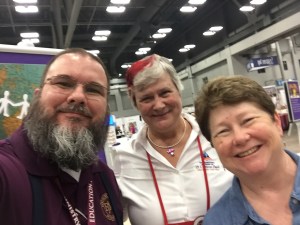 Dr. Joshua D. Booher, Katy Dickinson, Karen Meridith of Education for Ministry EfM at GC79 on 8 July 2018