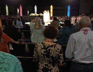 Bishop Mary Gray-Reeves presiding over Episcopal General Convention GC79 worship 9 July 2018
