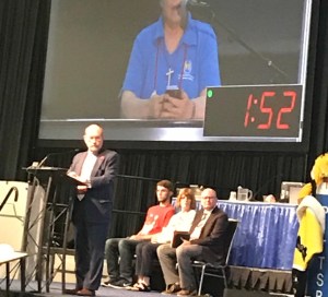 Jeff Diehl on House of Deputies podium GC79 on 11 July 2018