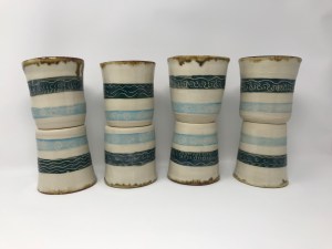 Paul D Goodman 8 ceramic cups April 2019