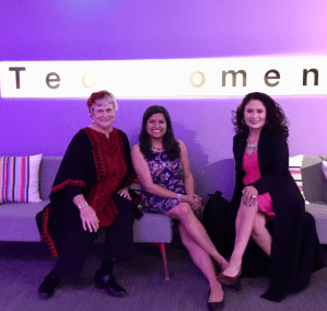 Katy Dickinson, Fatema Kothari, Mercedes Soria, TechWomen October 2018