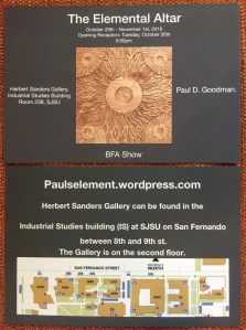 Paul D Goodman The Elemental Altar Exhibit Oct-Nov 2018