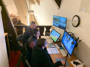 John Plocher and video crew, Consecration of Lucinda Ashby, 11 Jan 2020