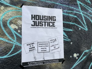 The Village tiny house building, Oakland, 18 Jan 2020