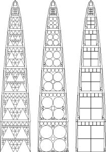 Paul D Goodman 2007 computer drawing of 3 towers