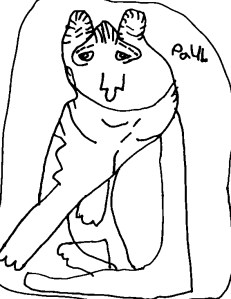 Paul D Goodman 1999 drawing of cat