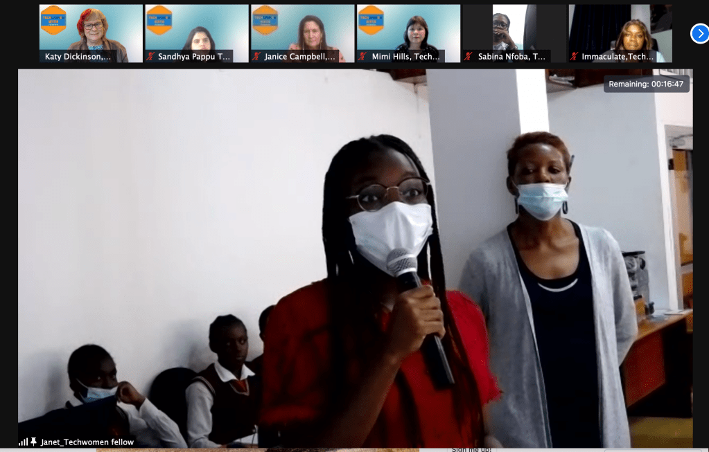 Xaviera Nguefo Kowo and Janet Bih Shufor, TechWomen Cameroon Delegation Screen Shot 2021-06-17