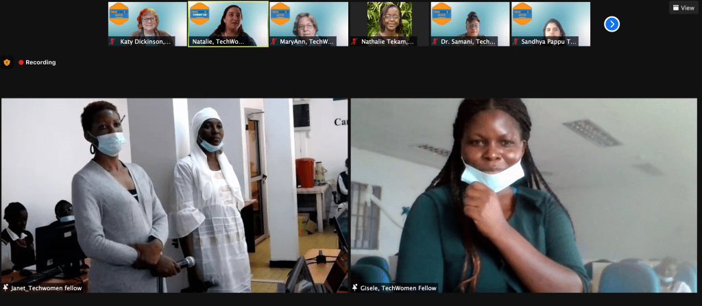 Fellows Janet, Jessica, Gisele of TechWomen Cameroon Delegation Screen Shot 2021-06-17 Screen Shot 2021-06-17