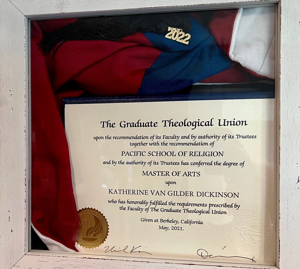 Katy Dickinson GTU - Master's diploma 2021, tassel 2022