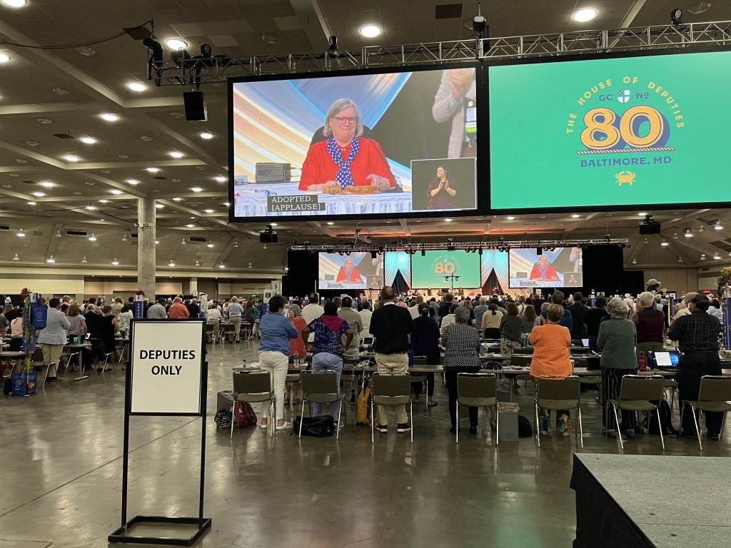 House of Deputies ovation for Rev. Gay Clark Jennings, General Convention, 11 July 2022