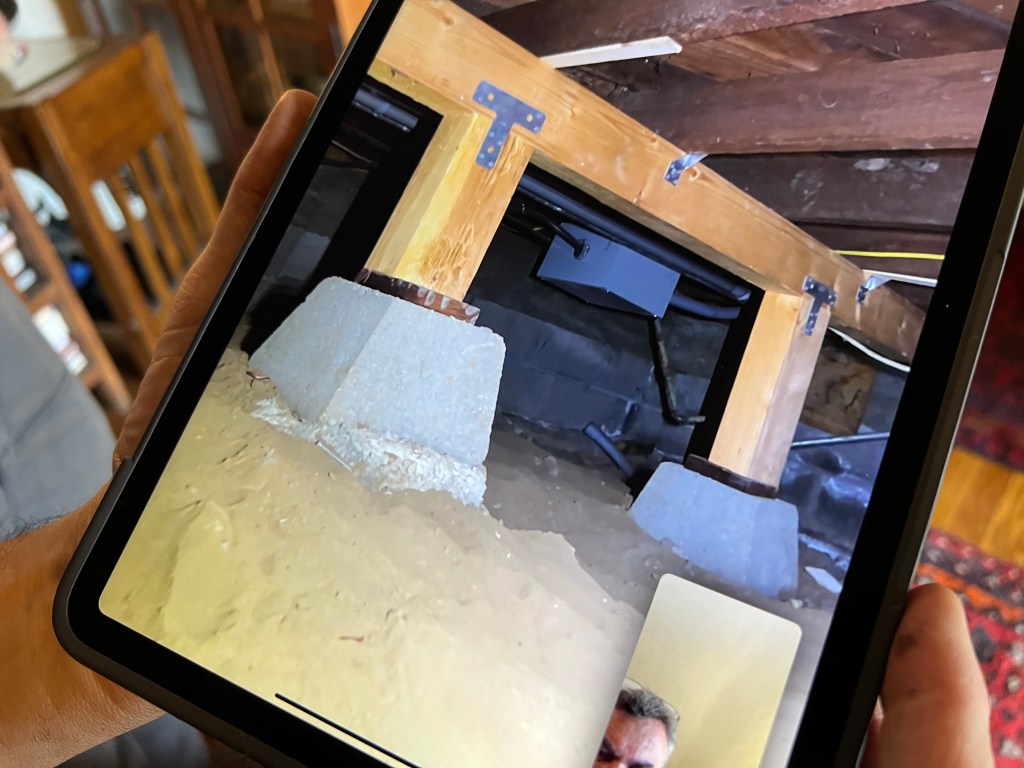 New joists and posts under house, July 2022