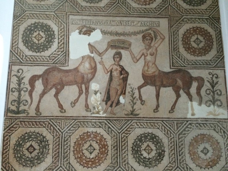 Bardo Museum, female centaur mosaic, Tunisia 2015
