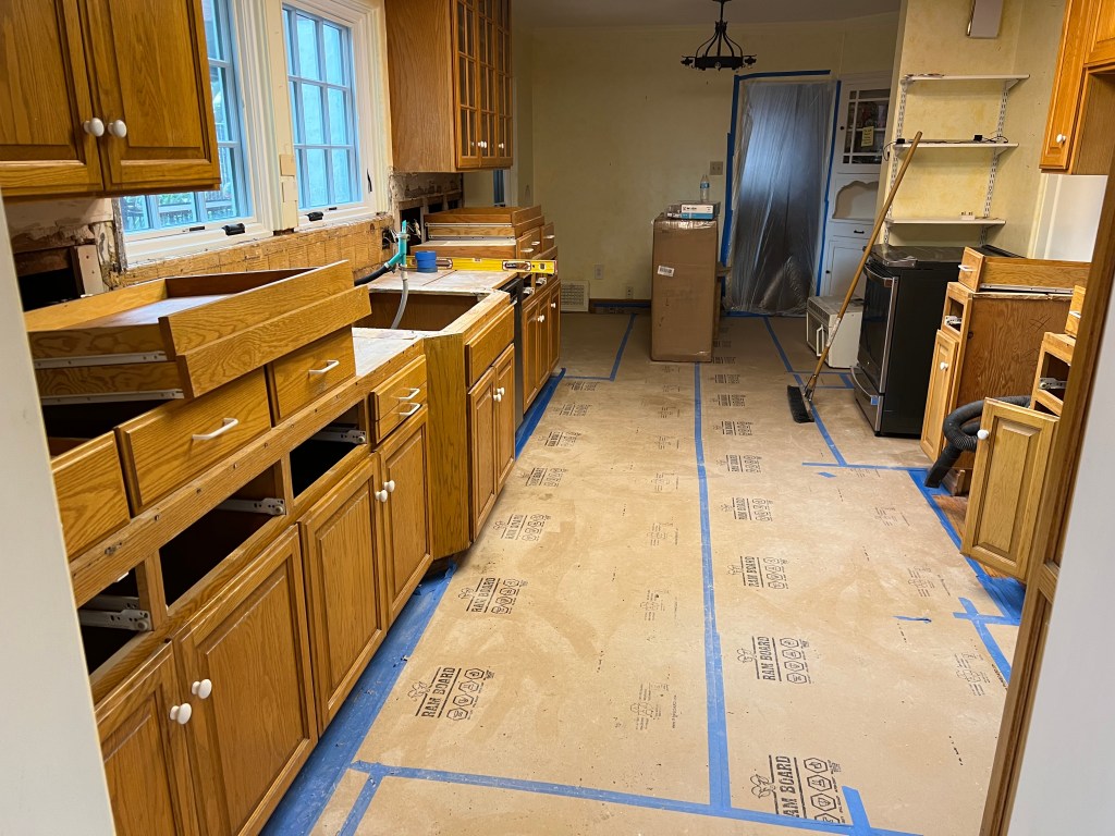 kitchen after counter removal, 21 Aug 2023