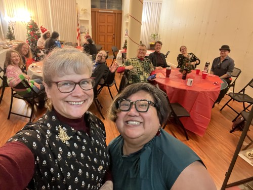 2025, Sally Calpo, Katy Dickinson MV Lodge Holiday party