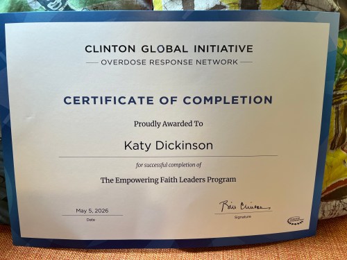 Clinton Global Initiative, Faith Leaders certificate, 5 May 2026